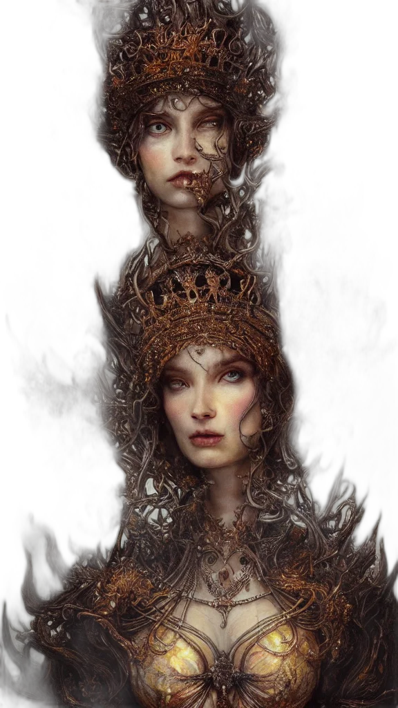 crown, face, hair, mask, fantasy art, concept art, photorealistic, 3d render transparent PNG cut-out