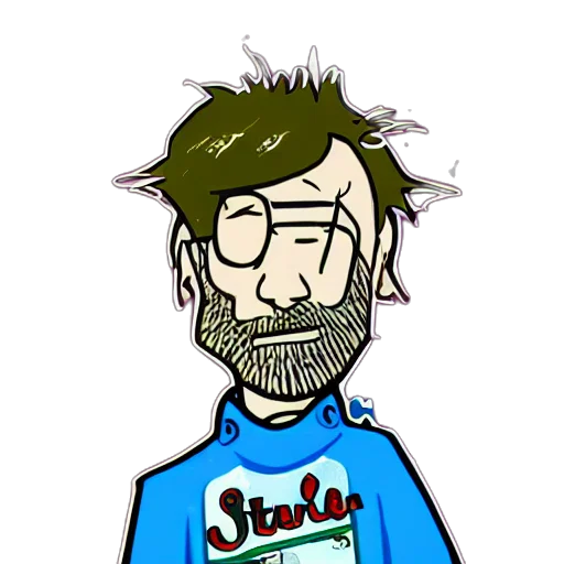 jacket, staff, face, cartoon, comic book art, pixel art, anime, jack transparent PNG cut-out