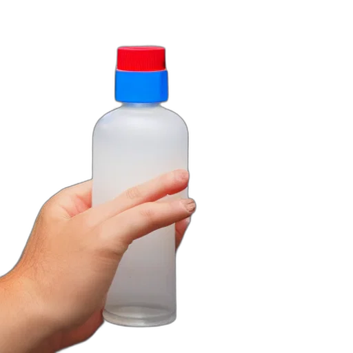bottle, weapon, food, dress, 3d render, hand, sanitizer, lid transparent PNG cut-out