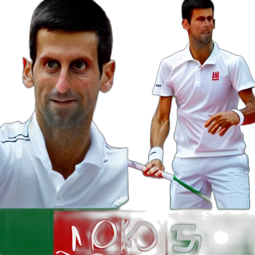 3d render, novak, djokovic, origami transparent PNG cut-out