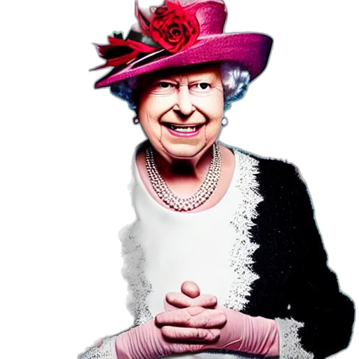 crown, dress, hat, face, photorealistic, 3d render, queen, england transparent PNG cut-out
