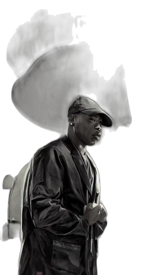 hat, umbrella, staff, jacket transparent PNG cut-out