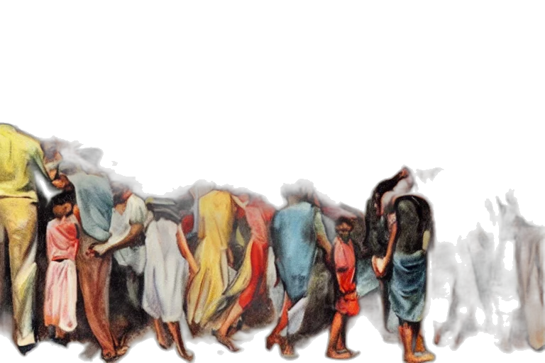 staff, concept art, watercolor, oil painting, painting, immigrants, brazil transparent PNG cut-out