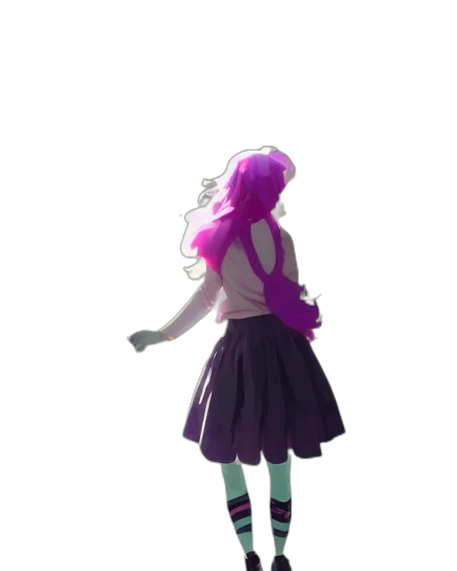 dress, hair, staff, jacket transparent PNG cut-out