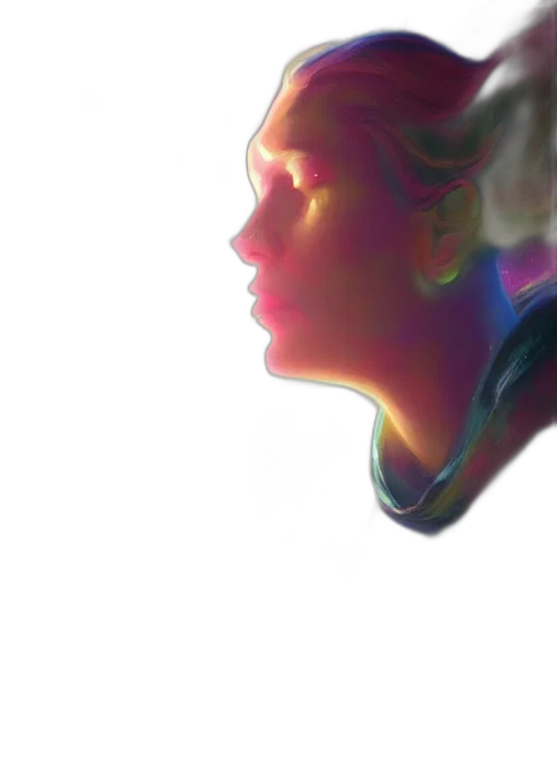 face, crown, robot, mask, photorealistic, concept art, 3d render, vaporwave transparent PNG cut-out
