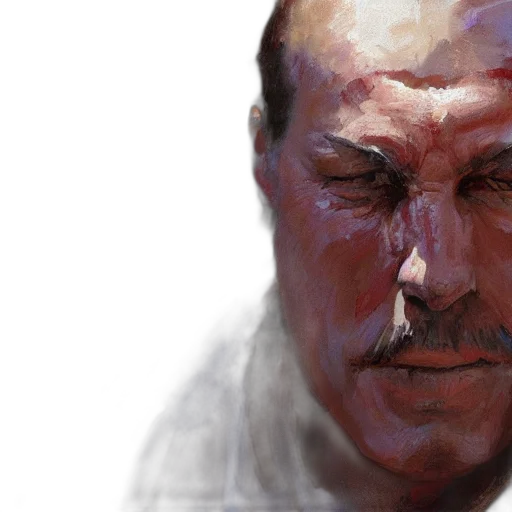 face, photorealistic, concept art, oil painting transparent PNG cut-out