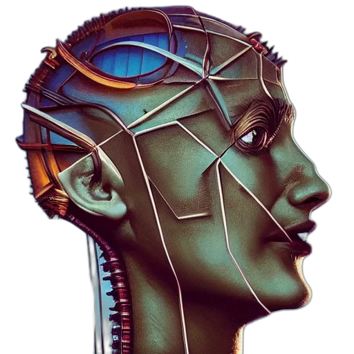 robot, face, mask, crown transparent PNG cut-out