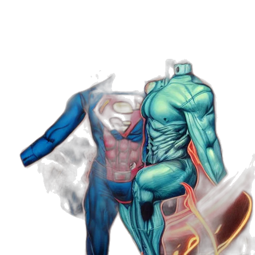 comic book art, concept art, 3d render, watercolor transparent PNG cut-out