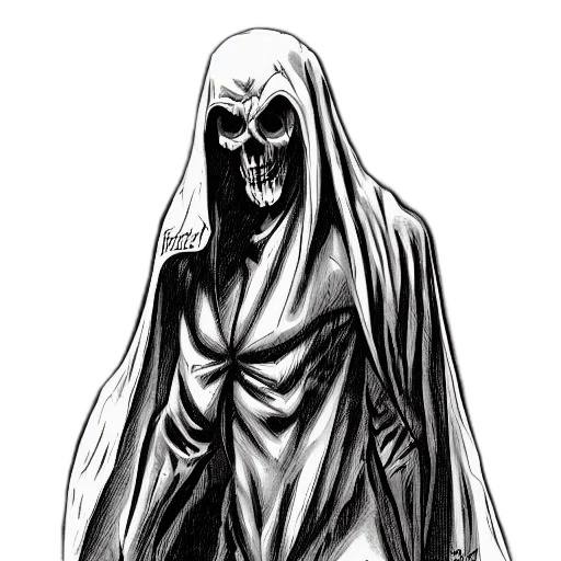 dress, mask, creature, face, comic book art, concept art, pencil sketch, fantasy art transparent PNG cut-out