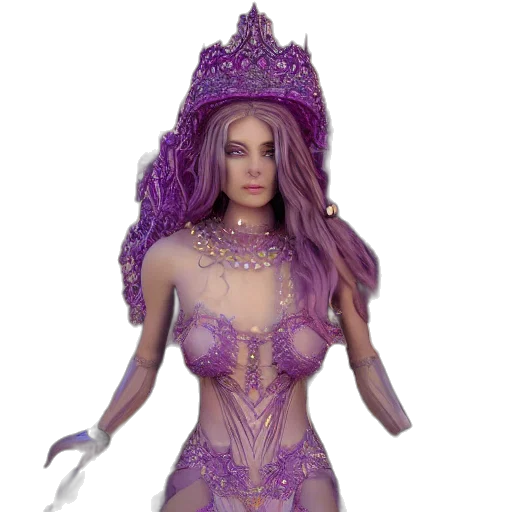 dress, crown, fantasy art, 3d render, concept art, pixel art, princess, amethyst transparent PNG cut-out