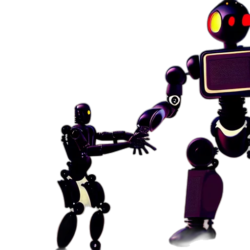 robot, 3d render, concept art, pixel art, outer space, dark, two, subject transparent PNG cut-out