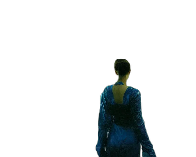 dress, jacket, robot, staff, concept art, 3d render, cyberpunk, photorealistic transparent PNG cut-out