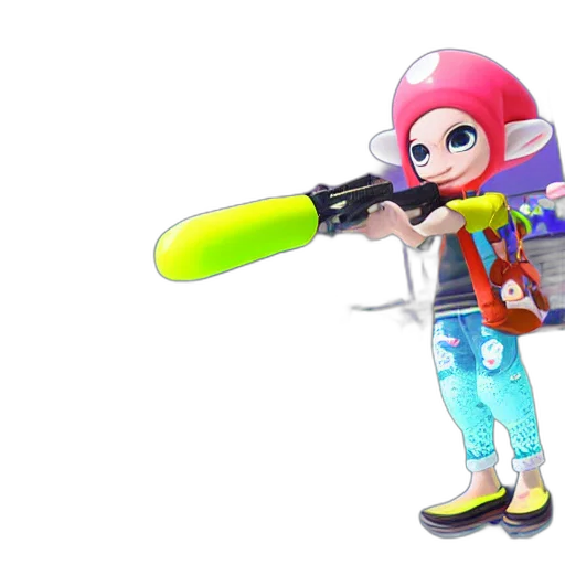 weapon, staff, jacket, 3d render, concept art, vaporwave, pixel art, neon transparent PNG cut-out