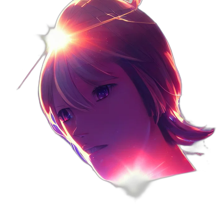 crown, face, mask, staff, anime, vaporwave, 3d render, concept art transparent PNG cut-out