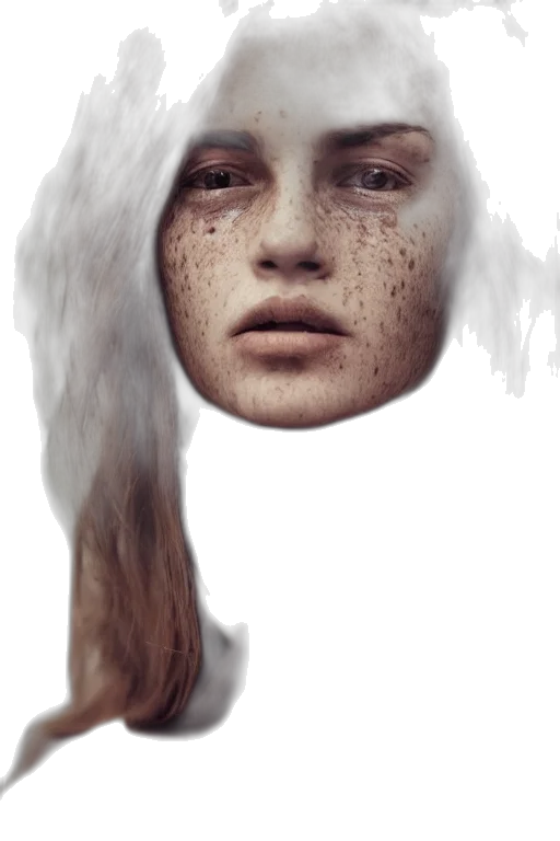 face, hair, mask, creature transparent PNG cut-out