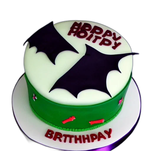 3d render, bat, birthday, cake transparent PNG cut-out