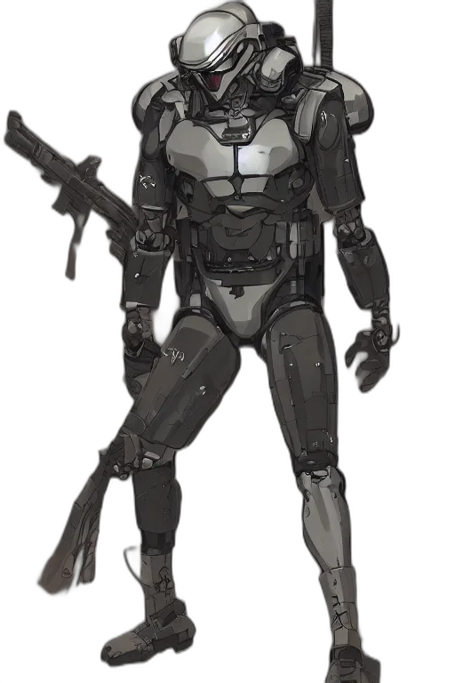 robot, weapon, concept art, cyberpunk transparent PNG cut-out