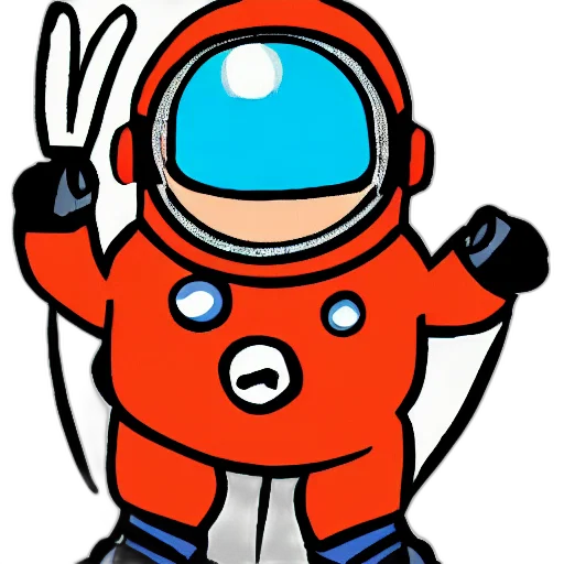robot, staff, cartoon, concept art, comic book art, pixel art, outer space, red transparent PNG cut-out