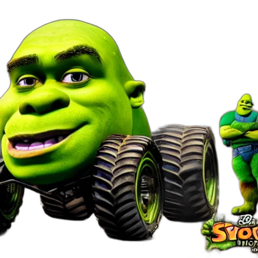 car, creature, concept art, 3d render, photorealistic, comic book art, shrek, has transparent PNG cut-out