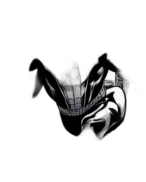 mask, hat, shoes, weapon, comic book art, concept art, 3d render, fantasy art transparent PNG cut-out