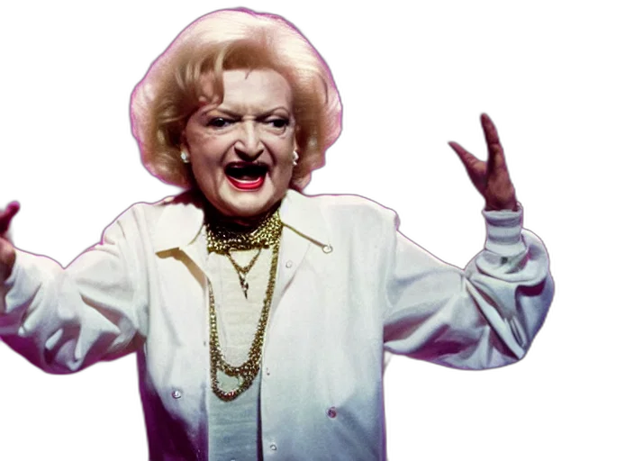 jewelry, publicity, photo, still, betty, white, gangsta, rapper transparent PNG cut-out
