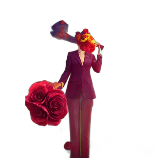 staff, crown, hat, flower, concept art, 3d render, cartoon, fantasy art transparent PNG cut-out