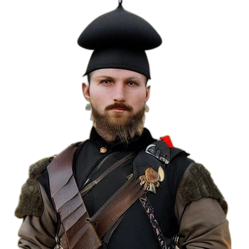 staff, hat, jacket, crown, photorealistic, concept art, 3d render, fantasy art transparent PNG cut-out