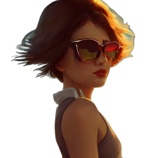 face, hat, dress, staff transparent PNG cut-out