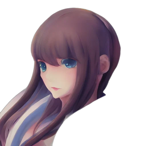 face, hair, mask, robot, anime, 3d render, photorealistic, pixel art transparent PNG cut-out