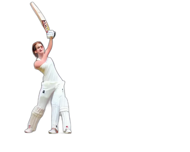 cartoon, emma, watson, opens, batting, england, lords, cricket transparent PNG cut-out