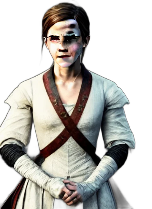 staff, mask, face, jacket, concept art, 3d render, photorealistic, fantasy art transparent PNG cut-out