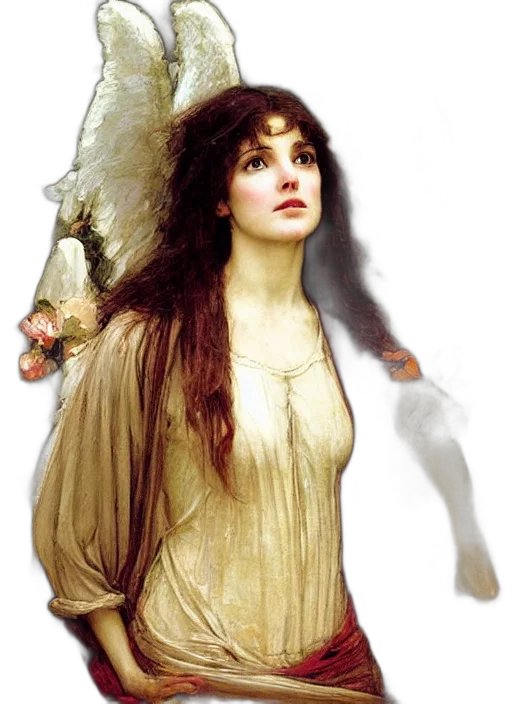 dress, staff, face, fantasy art transparent PNG cut-out