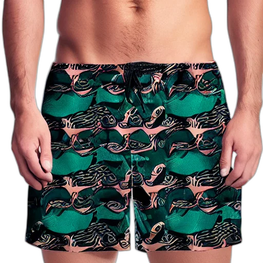 green, anthropomorphic, alligator, male, waring, swimshorts transparent PNG cut-out