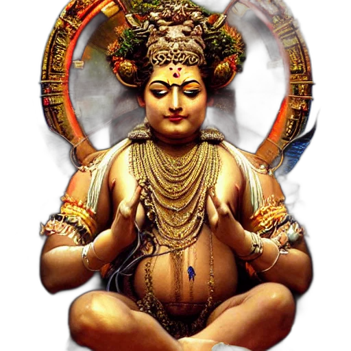 3d render, photorealistic, potrait, hindu transparent PNG cut-out