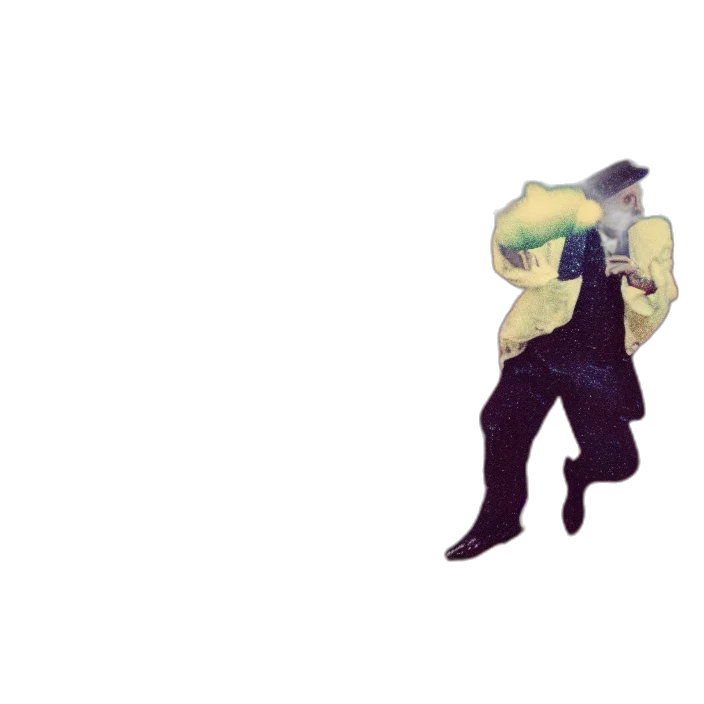 jacket, robot, hat, staff, concept art, pixel art, 3d render, cartoon transparent PNG cut-out