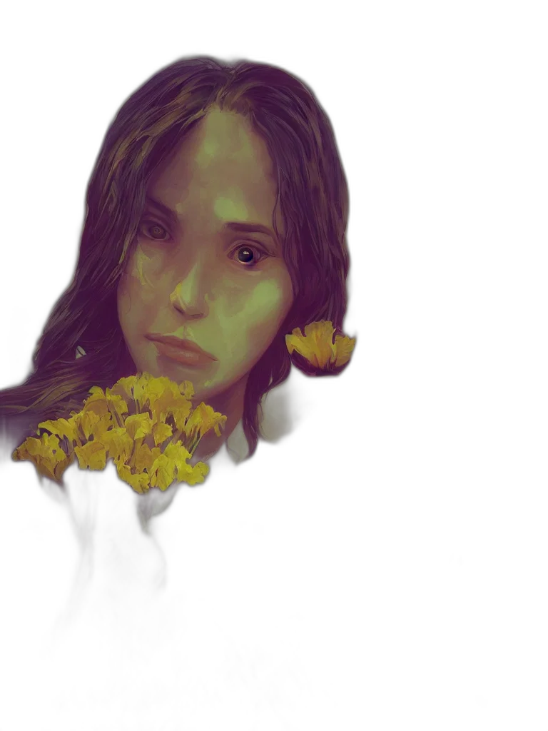 face, creature, mask, flower, photorealistic, concept art, pixel art, oil painting transparent PNG cut-out