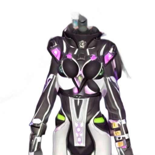robot, jacket, weapon, jewelry, cyberpunk, concept art, 3d render, vaporwave transparent PNG cut-out
