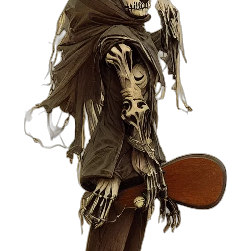 mask, creature, staff, concept art, fantasy art, comic book art, photorealistic, earth tones transparent PNG cut-out