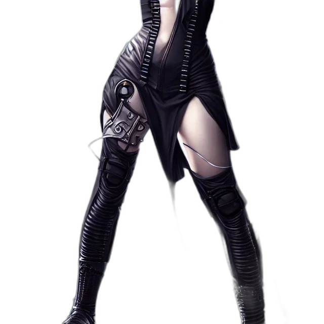 dress, weapon, staff, robot, concept art, cyberpunk, fantasy art, comic book art transparent PNG cut-out