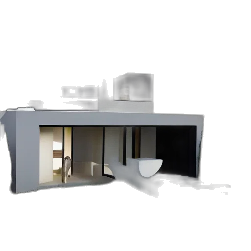 furniture, building, 3d render, concept art, photorealistic, house, shape, cat transparent PNG cut-out