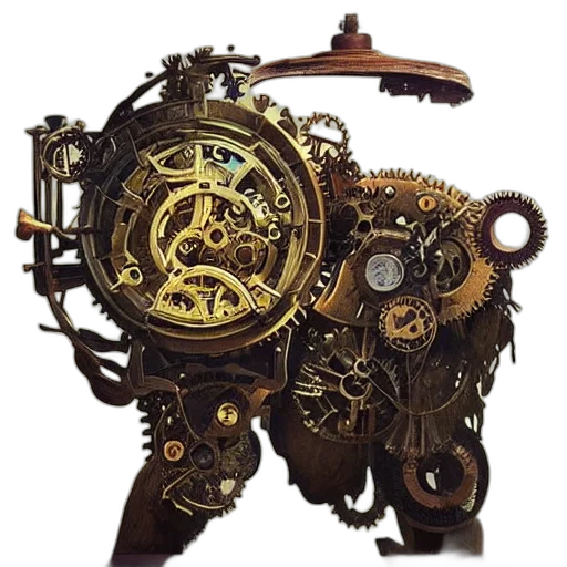 weapon, robot, mask, jewelry, concept art, fantasy art, photorealistic, 3d render transparent PNG cut-out