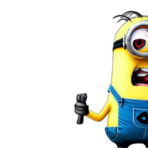 3d render, minions, point, pistol transparent PNG cut-out