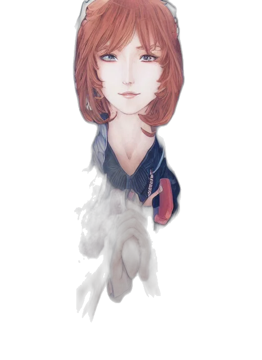 dress, jacket, face, staff transparent PNG cut-out