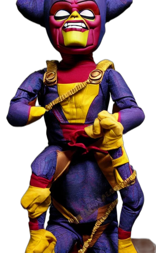 robot, staff, 3d render, concept art, photo, ventriloquist, dummy, thanos transparent PNG cut-out