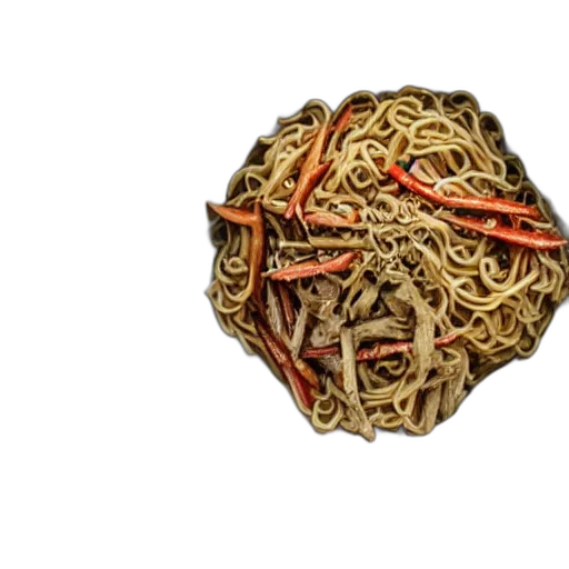 food, jewelry, hair, crown, 3d render, photorealistic, noodles, styrofoam transparent PNG cut-out