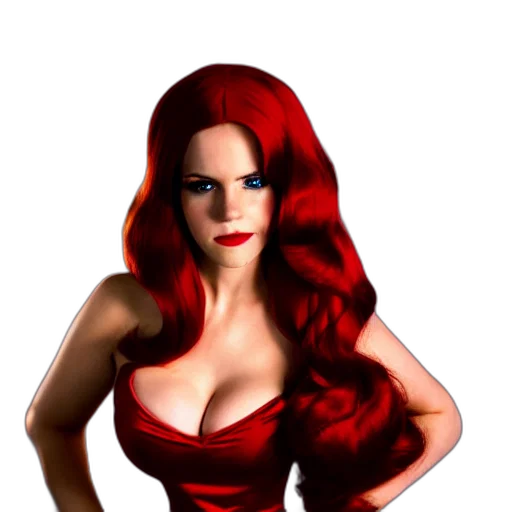 dress, hair, 3d render, comic book art transparent PNG cut-out