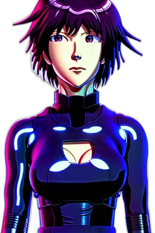 robot, face, jacket, dress, anime, cyberpunk, comic book art, concept art transparent PNG cut-out