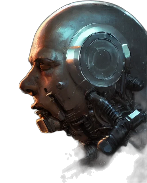 robot, face, mask, weapon transparent PNG cut-out