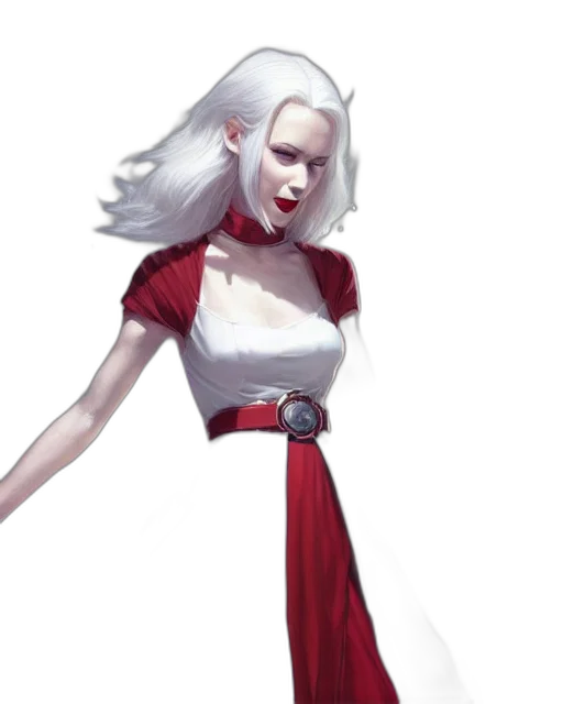 dress, staff, concept art, fantasy art, comic book art, pixel art, red, monochrome transparent PNG cut-out