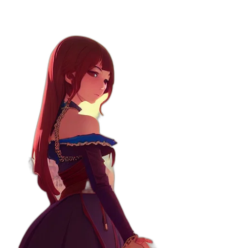 dress, crown, staff, sword, concept art, fantasy art, pixel art, anime transparent PNG cut-out